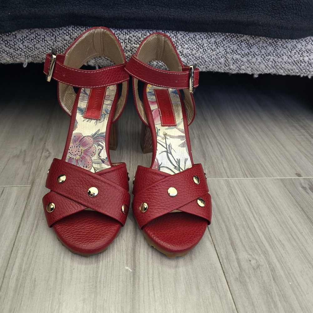 SNG sanangel red high heel sandals